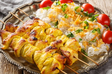 Grilled saffron chicken